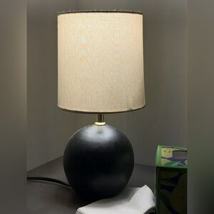OP Black and Cream Table Lamp
